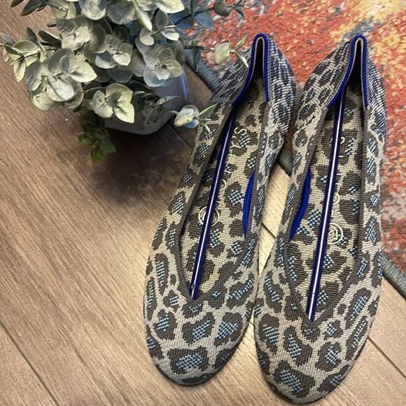 Rothy’s round toe size 6.5 gray blue spotted leopard print woman’s flat s… - Picture 16 of 16